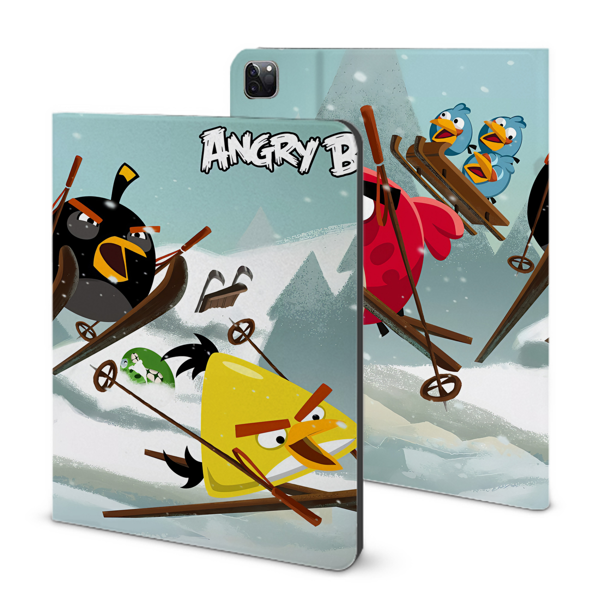 （画像用） Angry Birds アングリーバード IPad ケース ブック型 PUレザー TPU 耐衝撃 軽量 薄型 ペン収納なし 全面保護 IPad 各モデル対応
